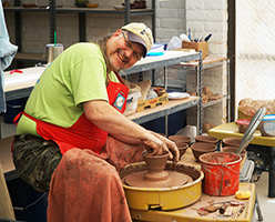 Barry Throwing a Bowl Pottery Studio