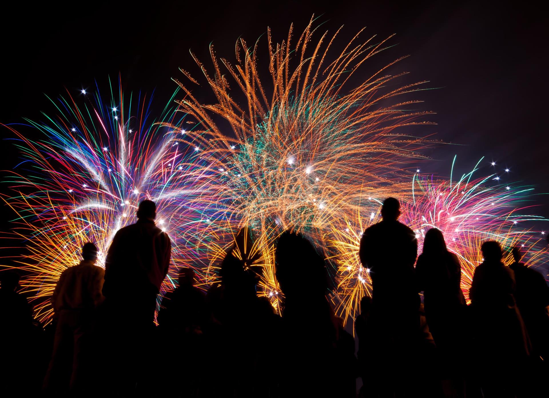 People watching fireworks