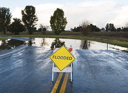 Flooded sign-Hazard Mitigation