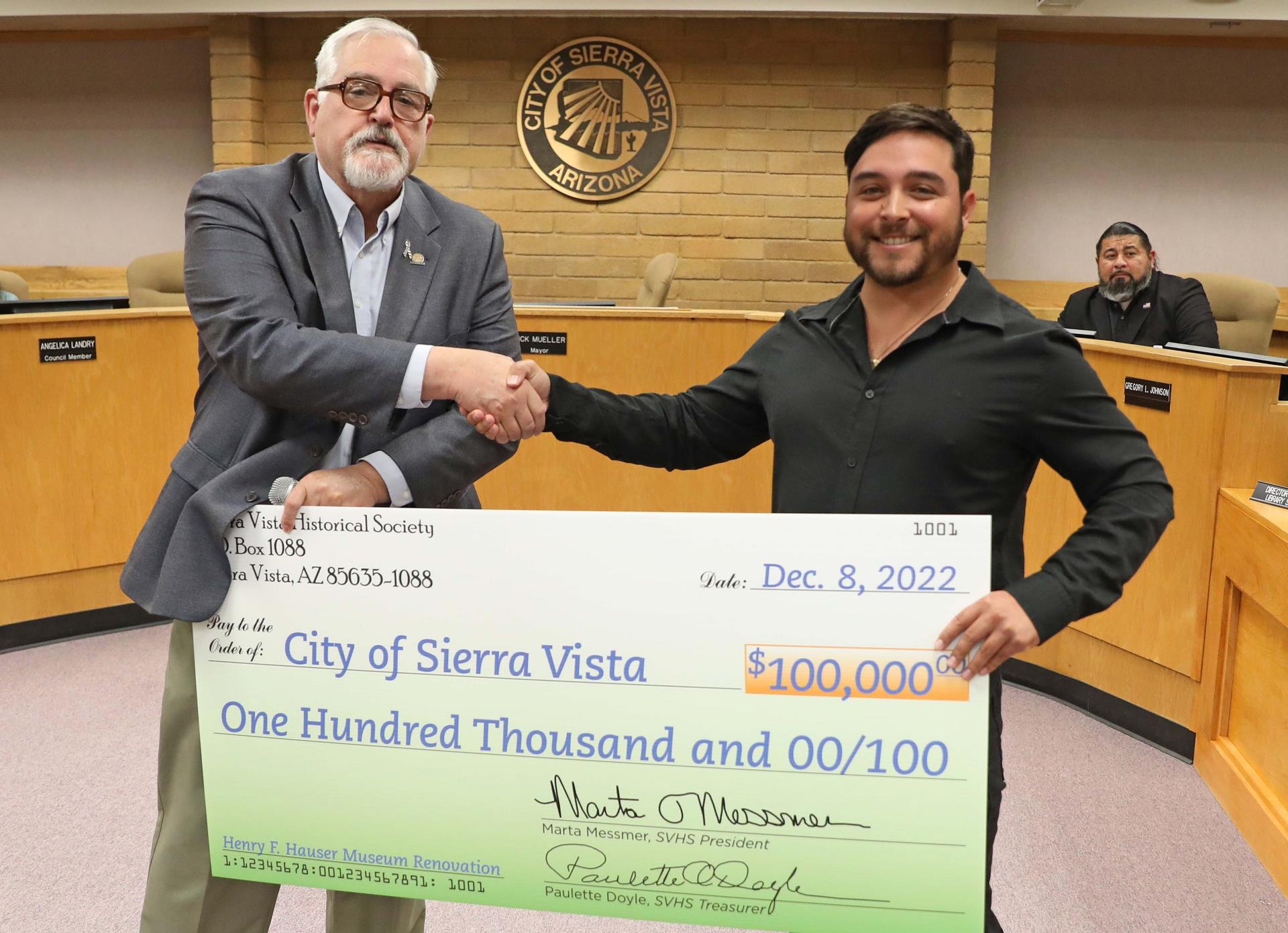 Sierra Vista Historical Society Check Presentation