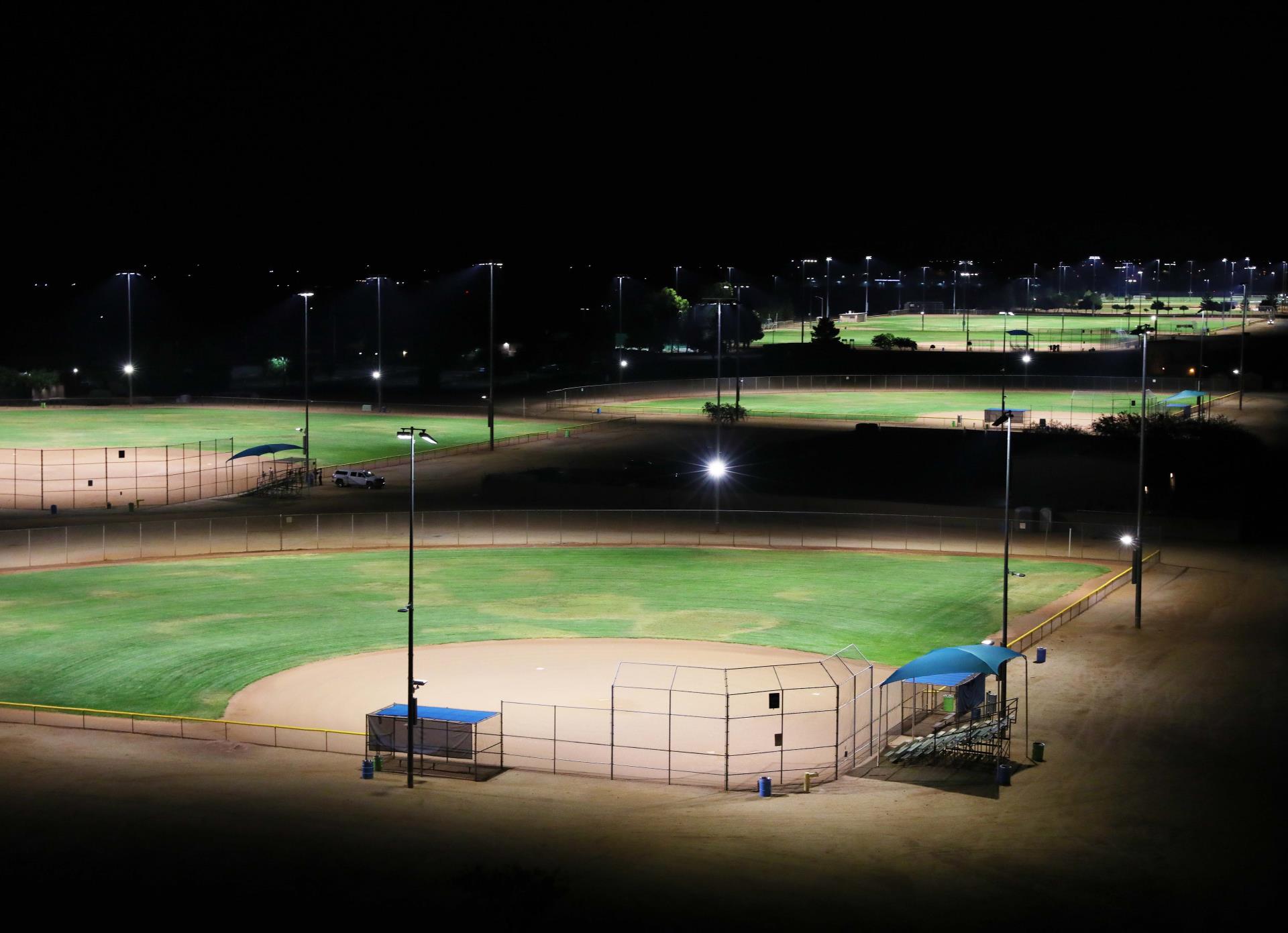 414x300 After night ball fields Tacoma lights aerial