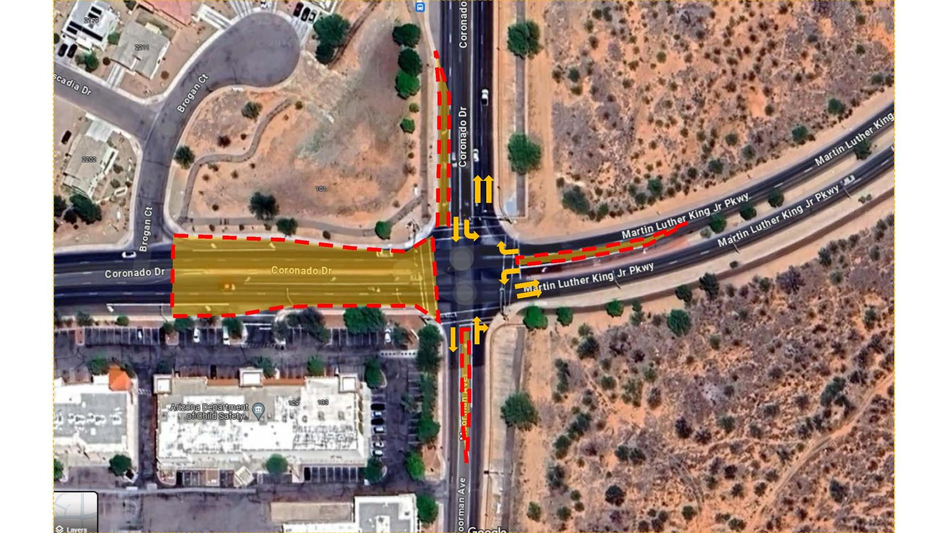 Coronado Moorman Water Line Closure