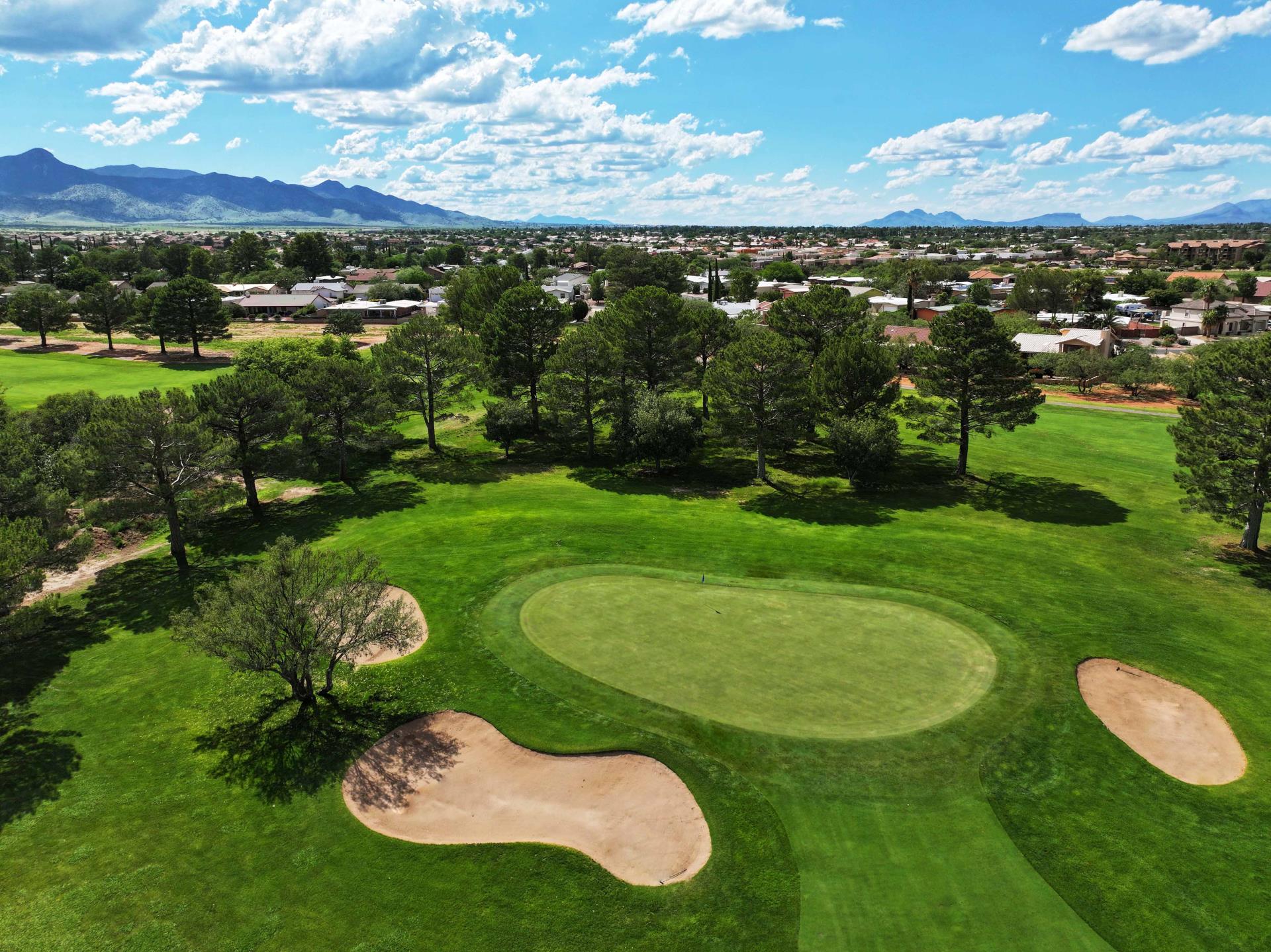 aerial view of golf green