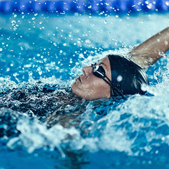 Swimmer doing the back stroke