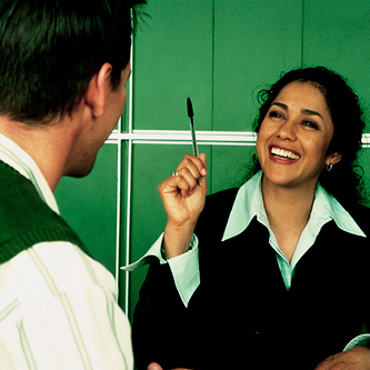 Man and woman having a conversation