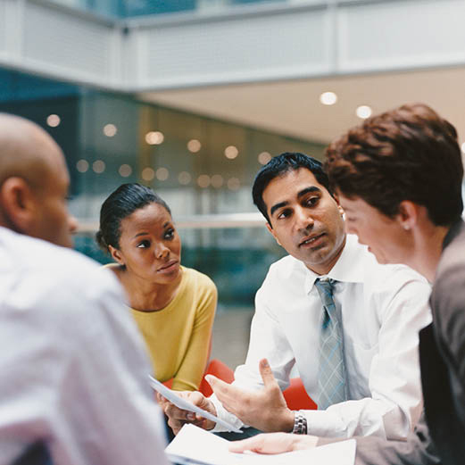 Men and women at a business meeting